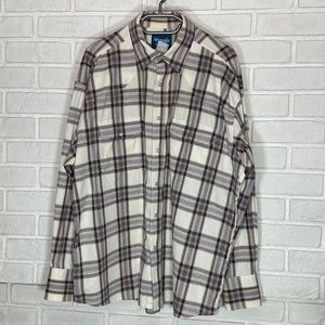 EUC Wrangler Men's Plaid Western Button Down Shirt with Pearlized Snap Buttons